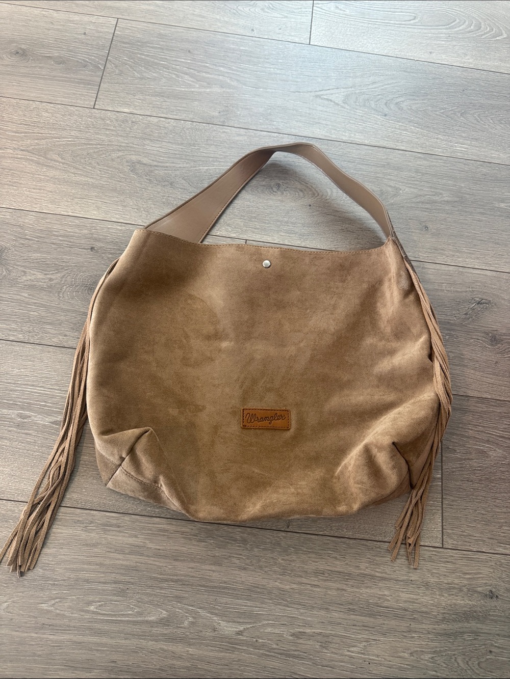 Wrangler Tan Suede Fringe Shoulder Bag